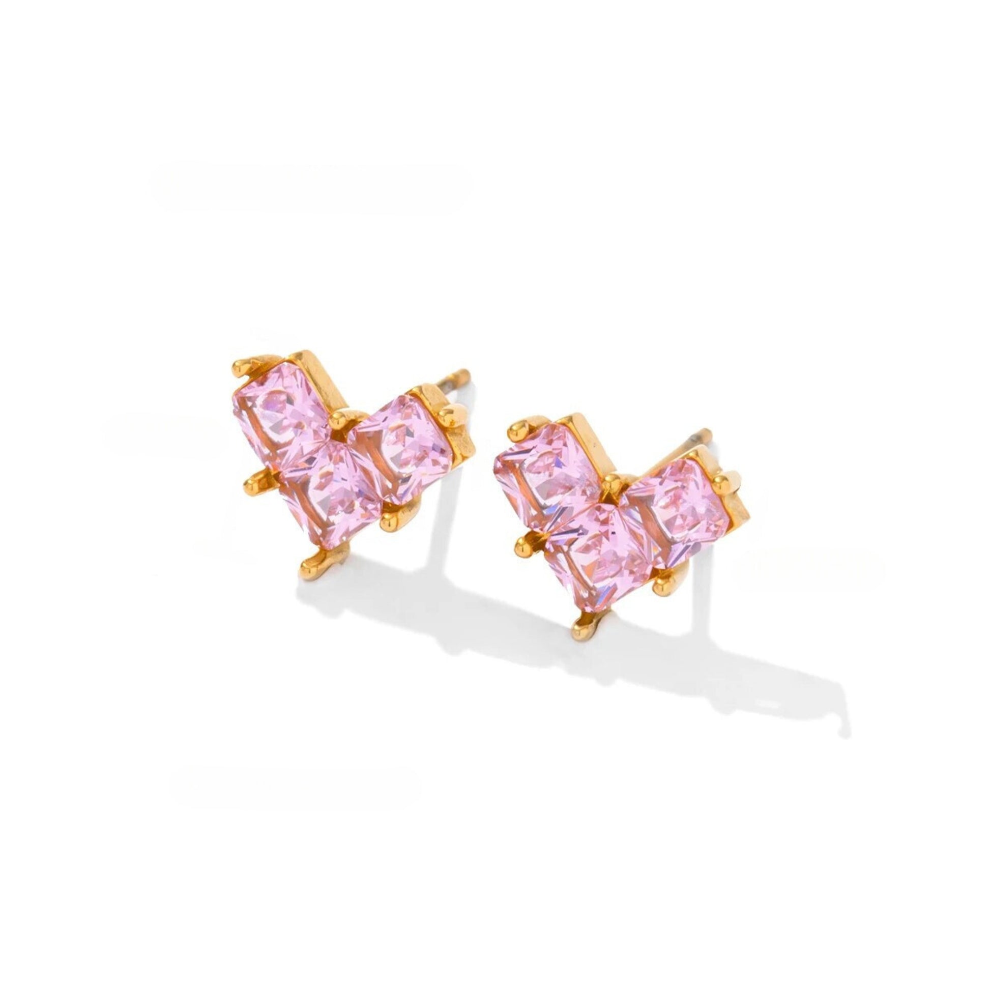 18K Gold Plated Stainless Steel Hypoallergenic Waterproof Tarnish Free Waterproof Sweatproof No-Fade Pure Heart Stud Earrings The Aura
