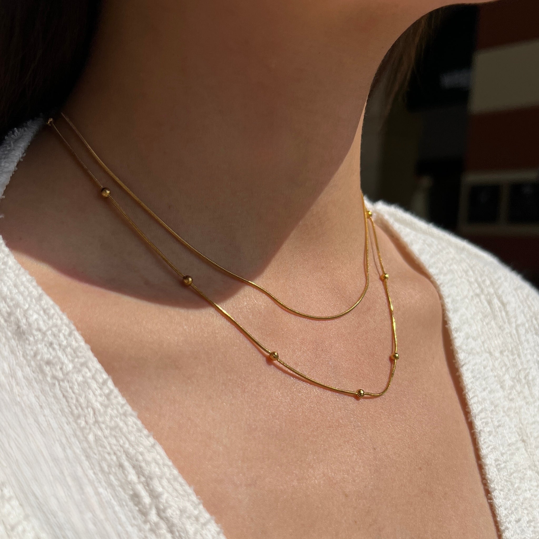 18K Gold Plated Stainless Steel Hypoallergenic Waterproof Tarnish Free Rope Chain Necklaces The Aura