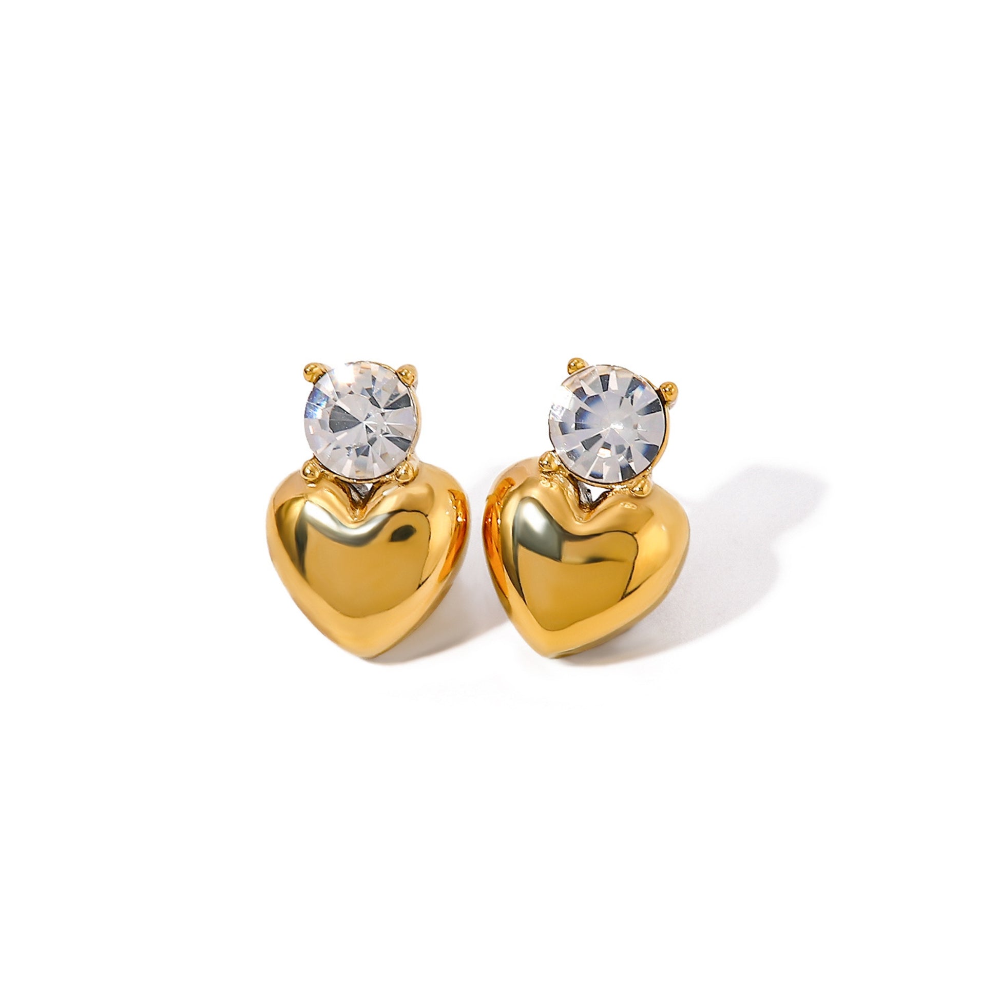 18K Gold Plated Stainless Steel Hypoallergenic Waterproof Tarnish Free Waterproof Sweatproof No-Fade Seraphina Stud Earrings The Aura
