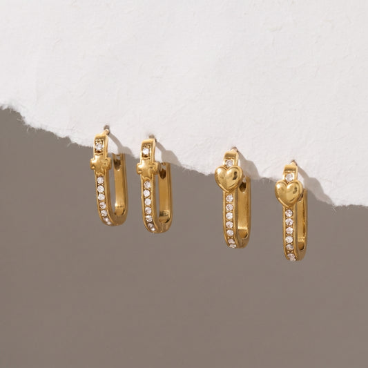 Serene Oblong Hoop Earrings