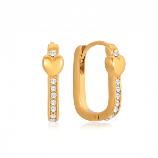 Devotion Heart Oblong Hoop Earrings
