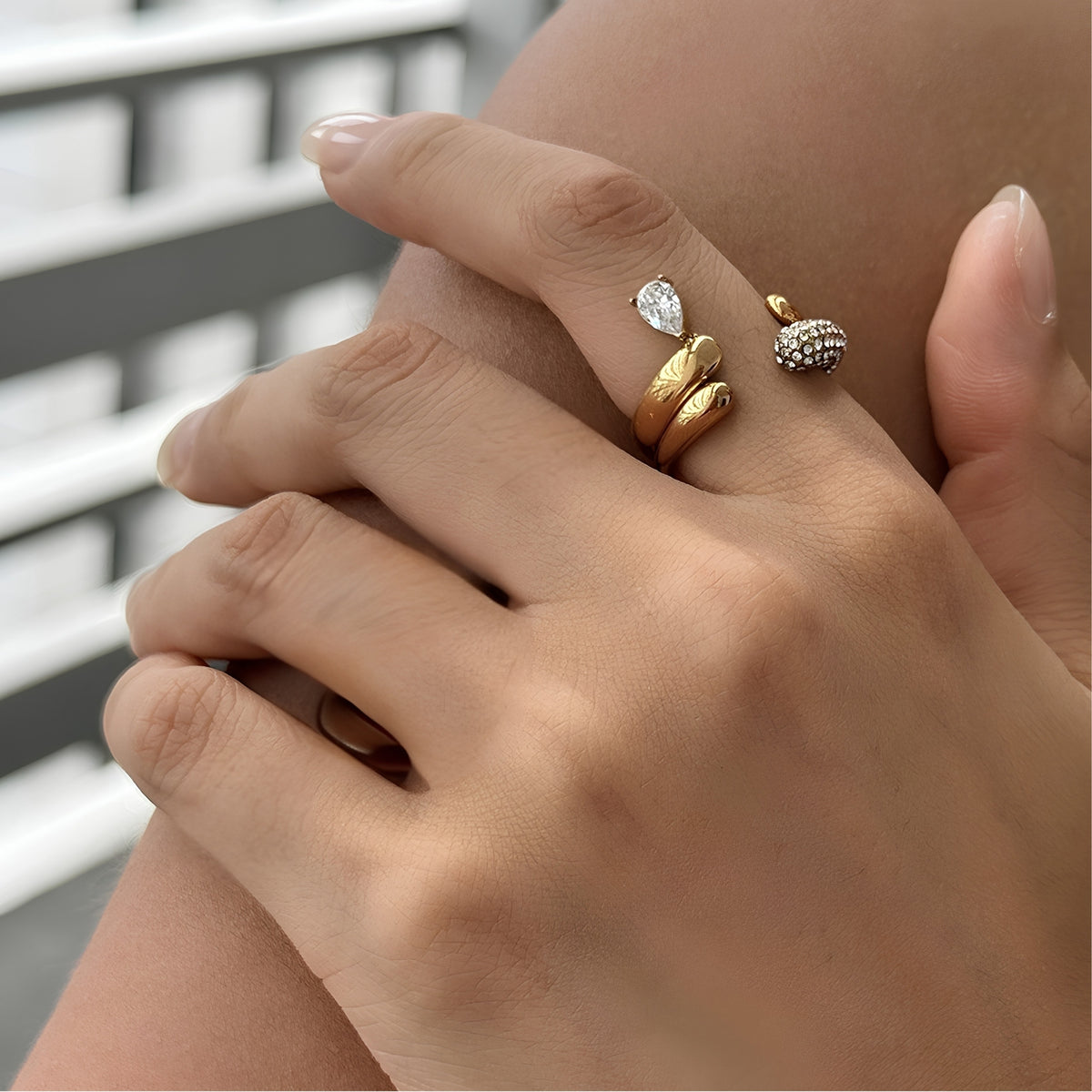 Solace Teardrop Adjustable Ring