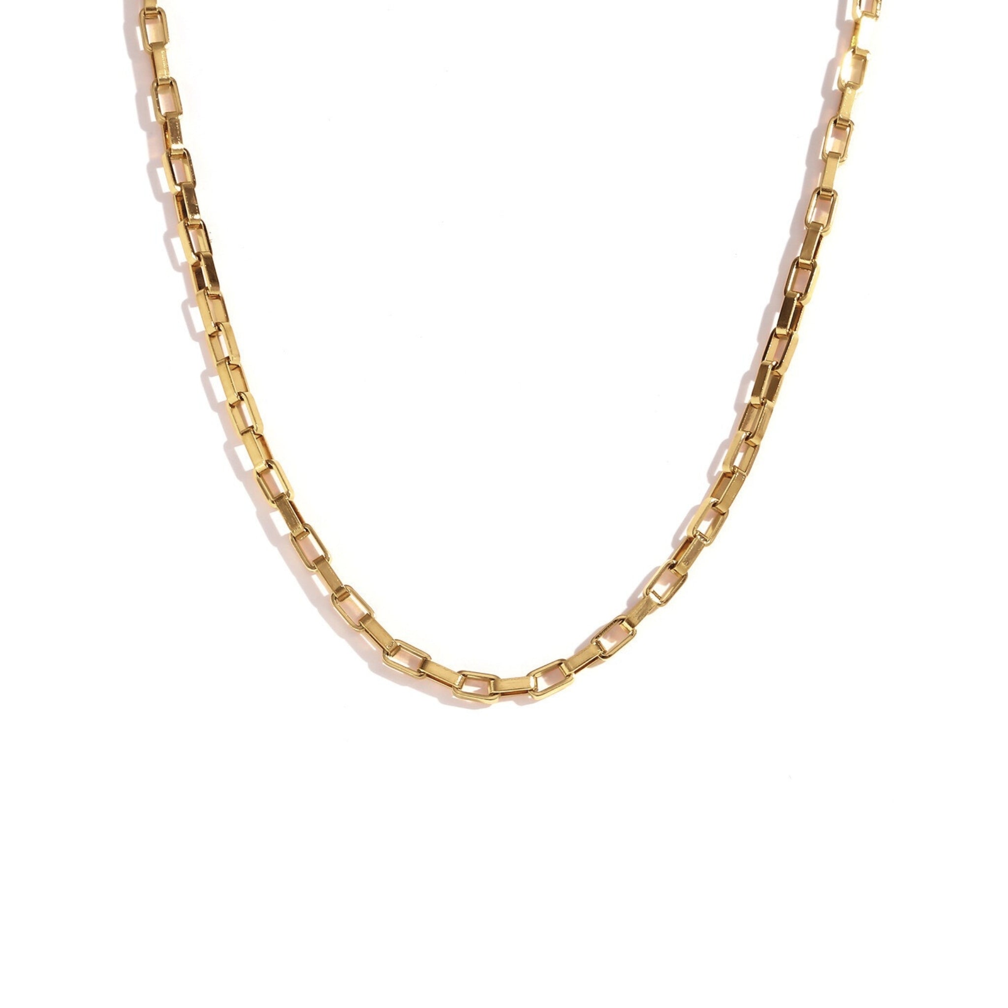Solid Oblong Chain Necklace