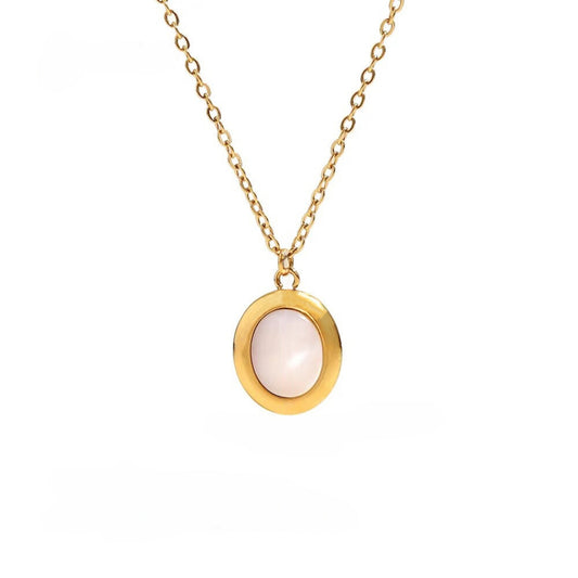 Gold Plated Stainless Steel Hypoallergenic Waterproof Tarnish Free Solo Blanc Necklaces The Aura