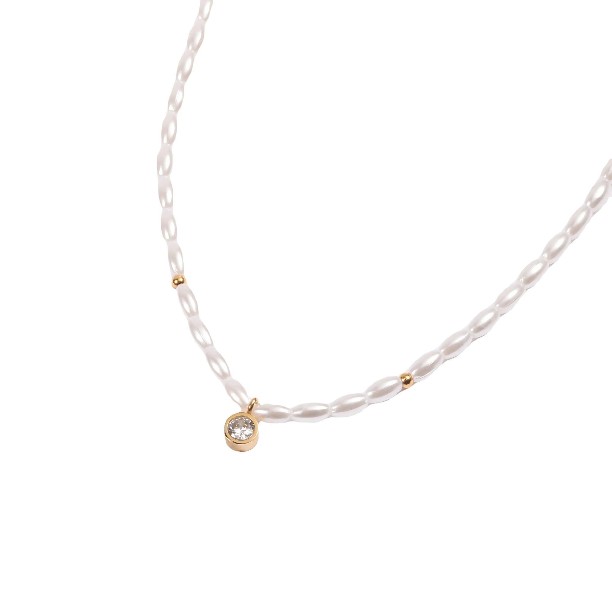 Solo Round Pearl Chain Necklace