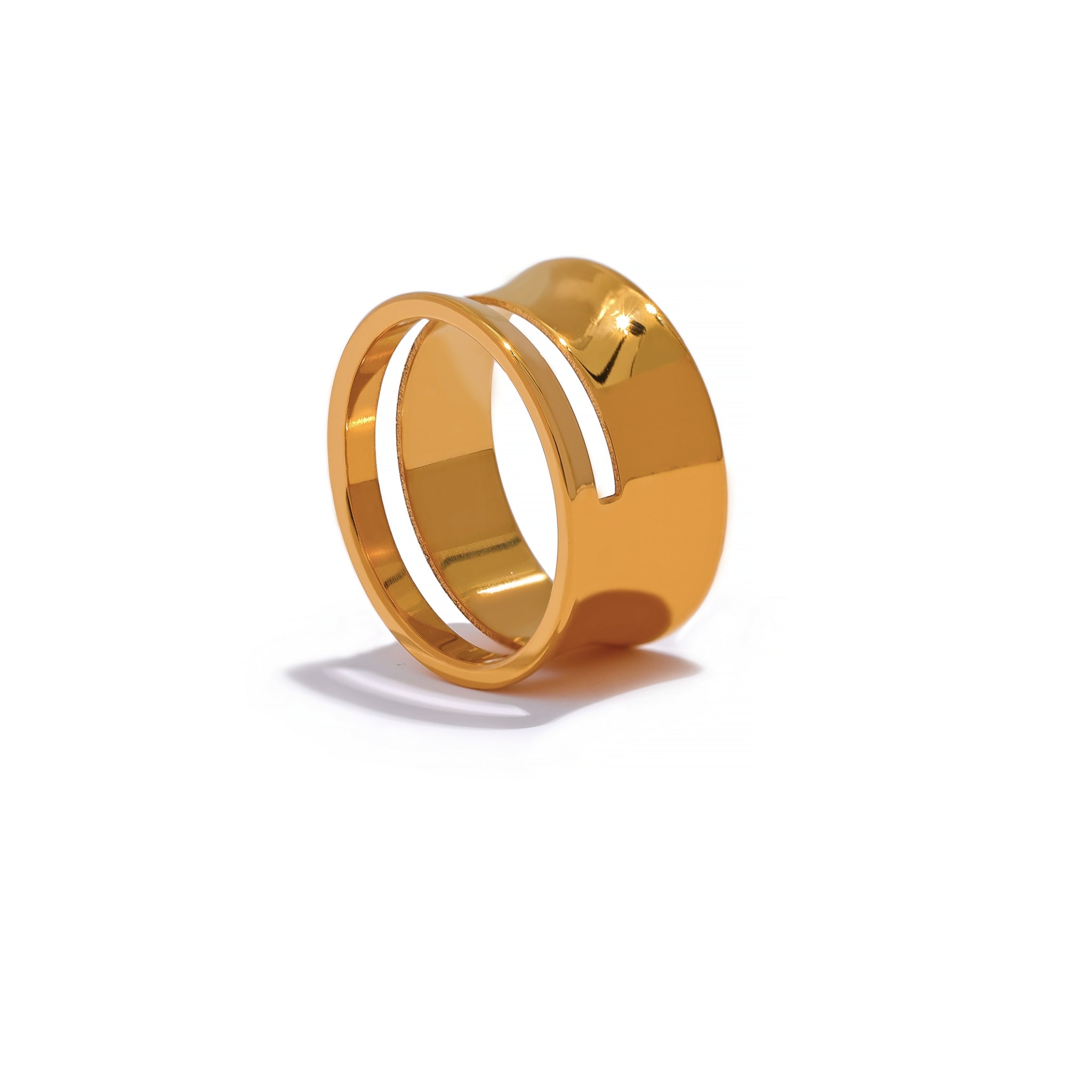 18K Gold Plated Stainless Steel Hypoallergenic Waterproof Tarnish Free Split Band Rings The Aura