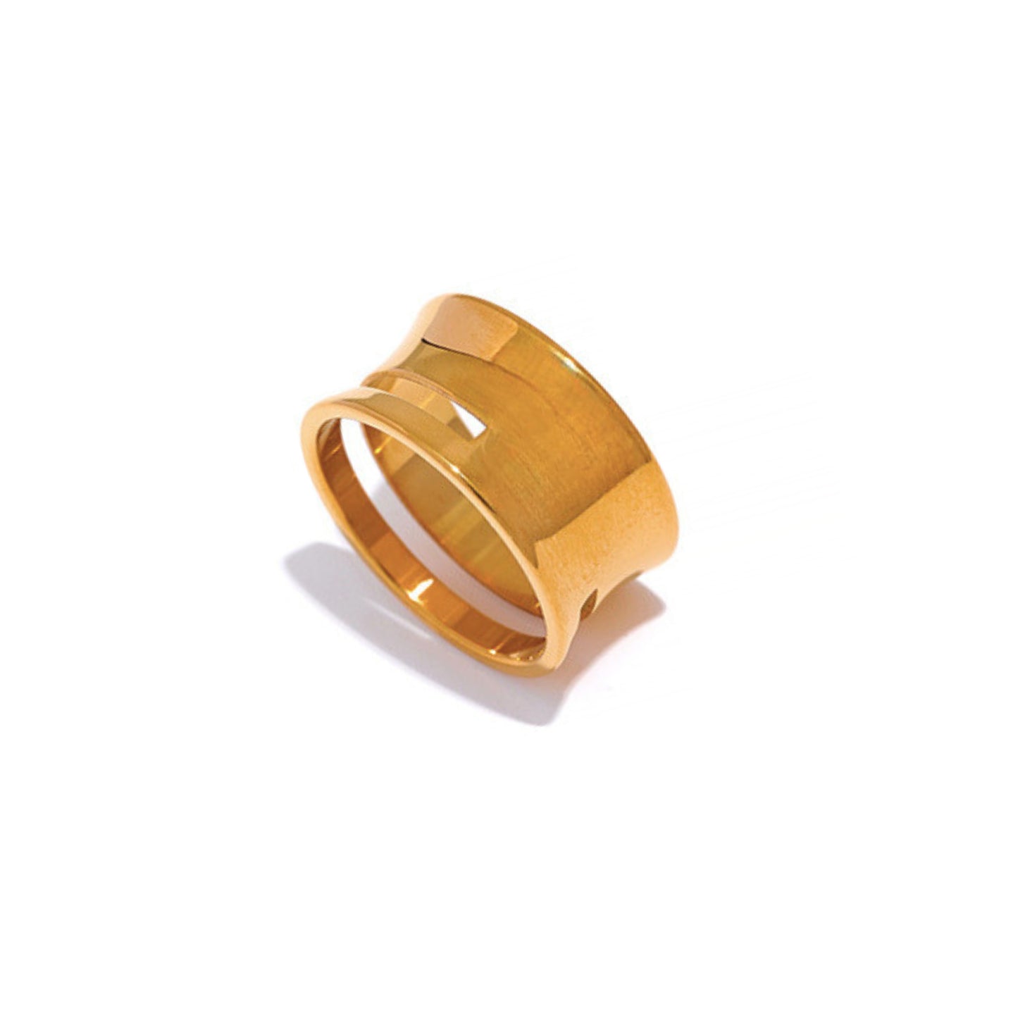 18K Gold Plated Stainless Steel Hypoallergenic Waterproof Tarnish Free Split Band Rings The Aura