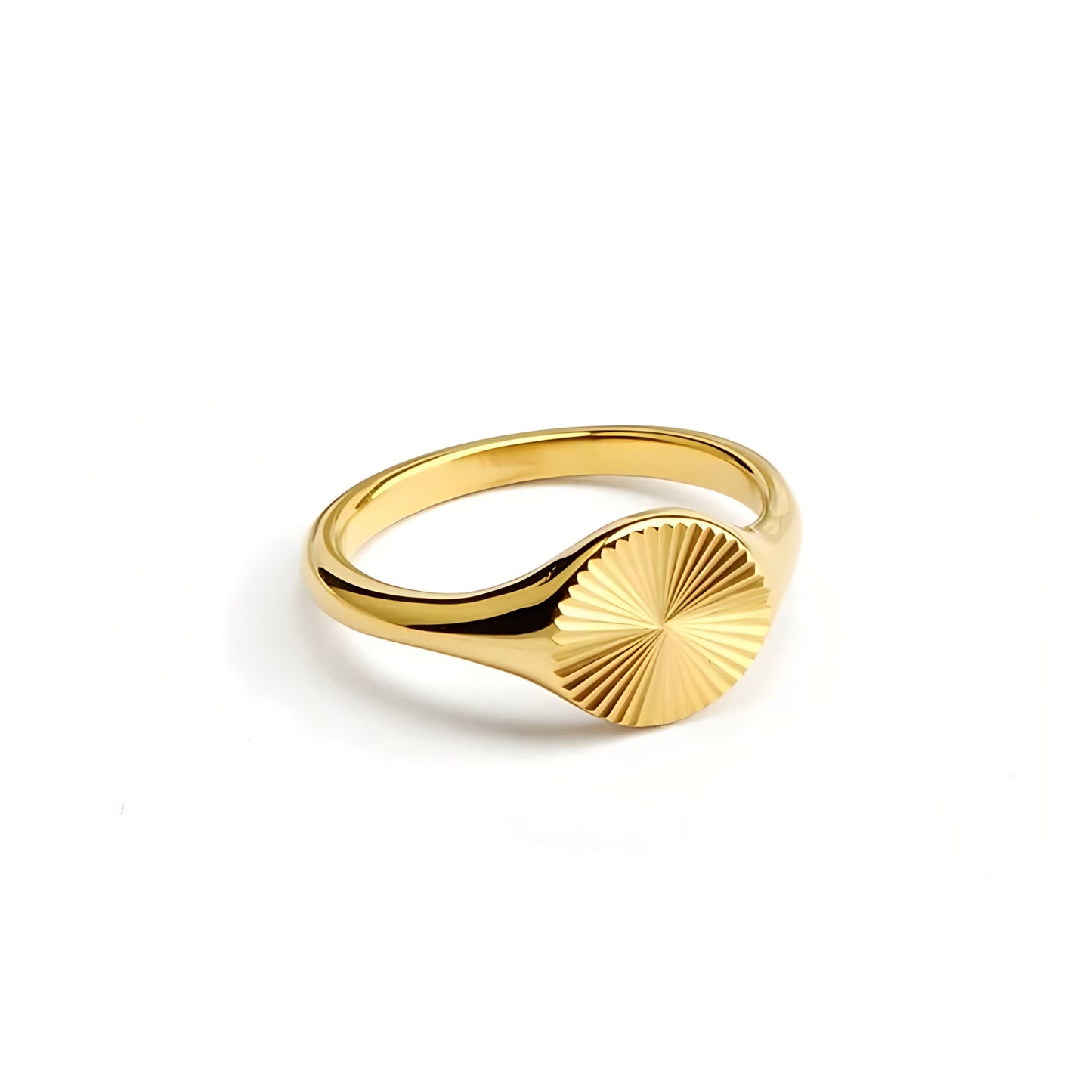 18K Gold Plated Stainless Steel Hypoallergenic Waterproof Tarnish Free Waterproof Sweatproof No-Fade Sunday Ring The Aura