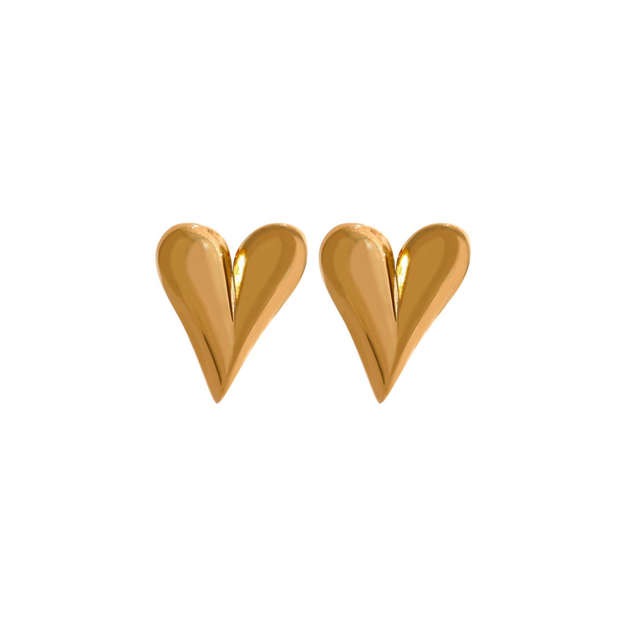 Gold Plated Stainless Steel Hypoallergenic Waterproof Tarnish Free Sweetheart Stud Earrings The Aura
