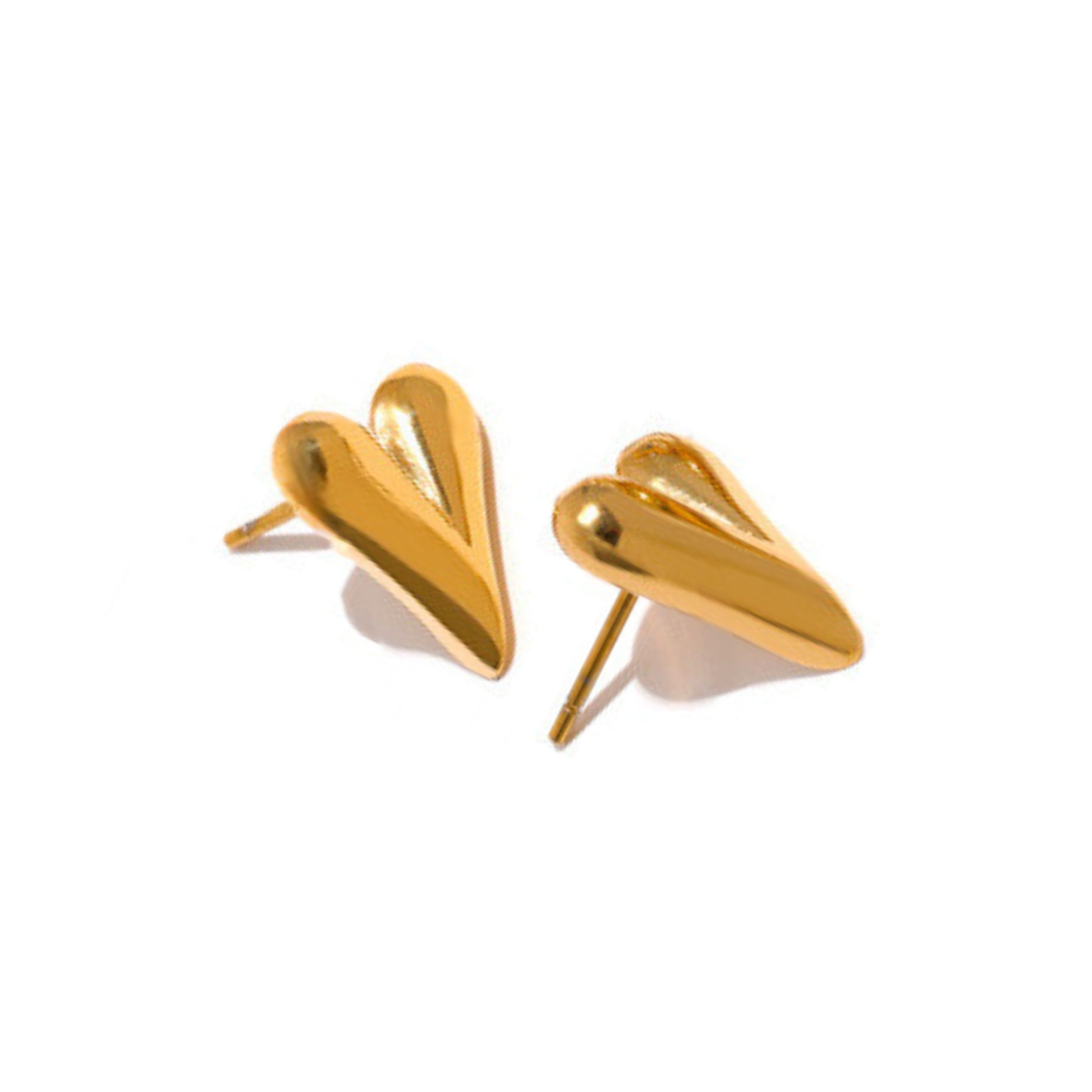 Gold Plated Stainless Steel Hypoallergenic Waterproof Tarnish Free Sweetheart Stud Earrings The Aura