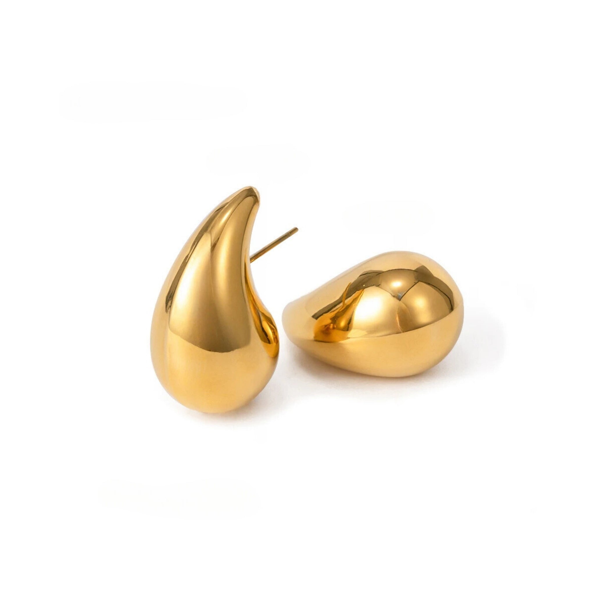 18K Gold Plated Stainless Steel Hypoallergenic Waterproof Tarnish Free Tears Of A Clown Stud Earrings The Aura