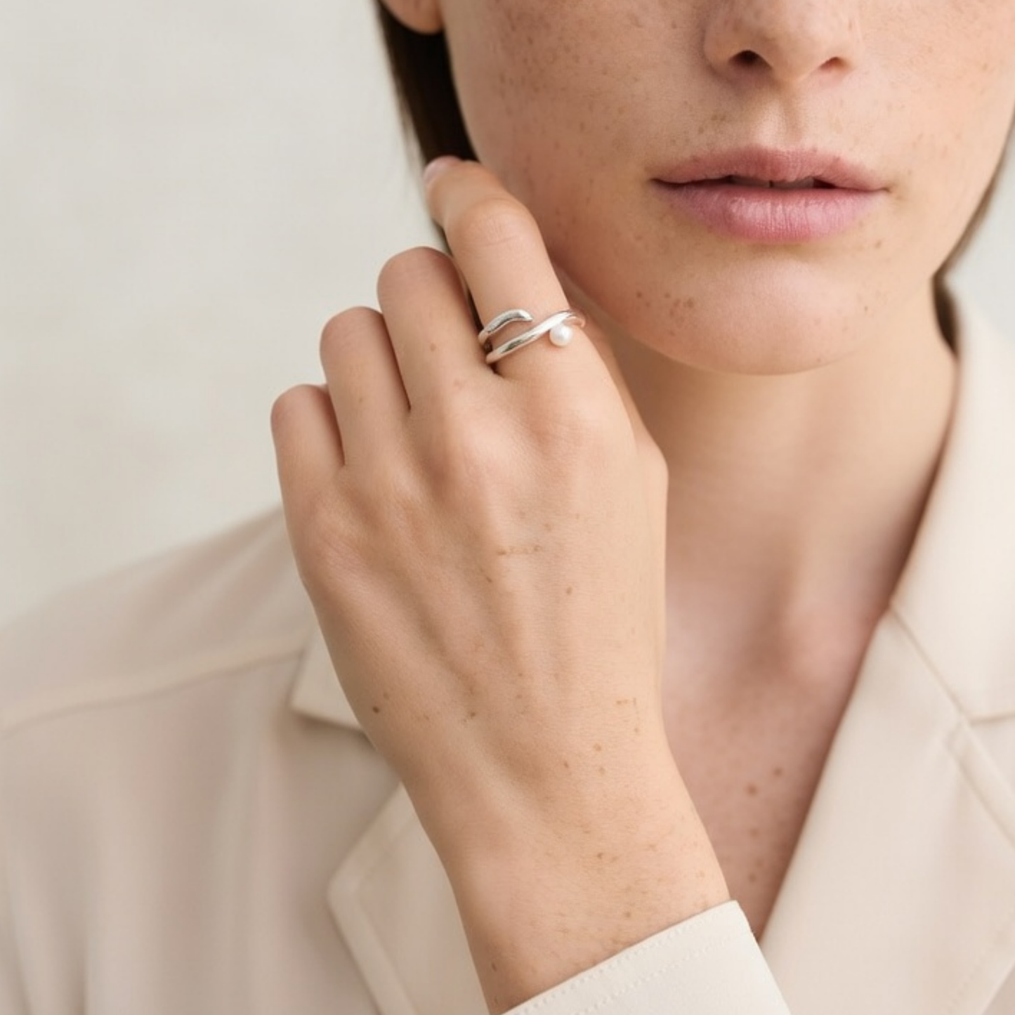 Thalia Pearl Adjustable Ring