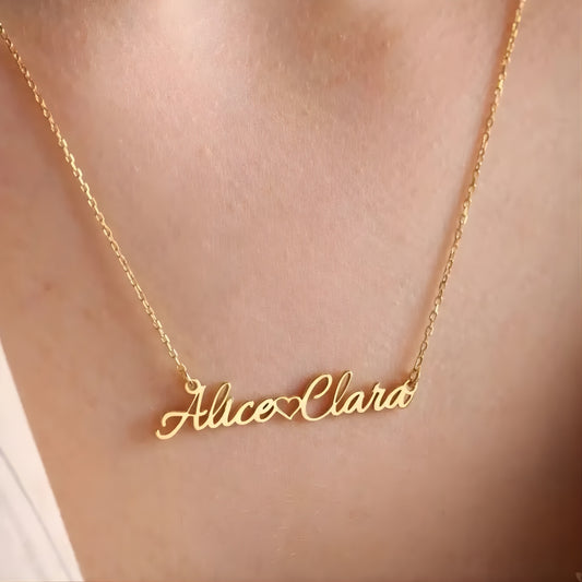 The Balanced Heart Nameplate Necklace