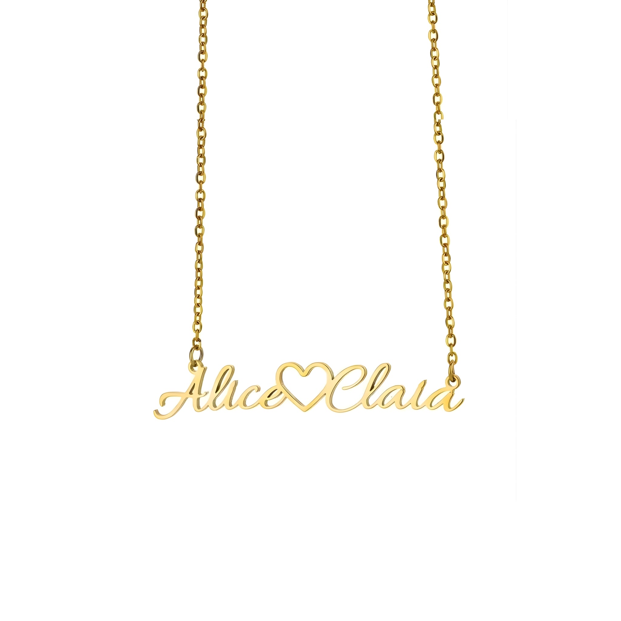 Balanced Heart Nameplate Necklace