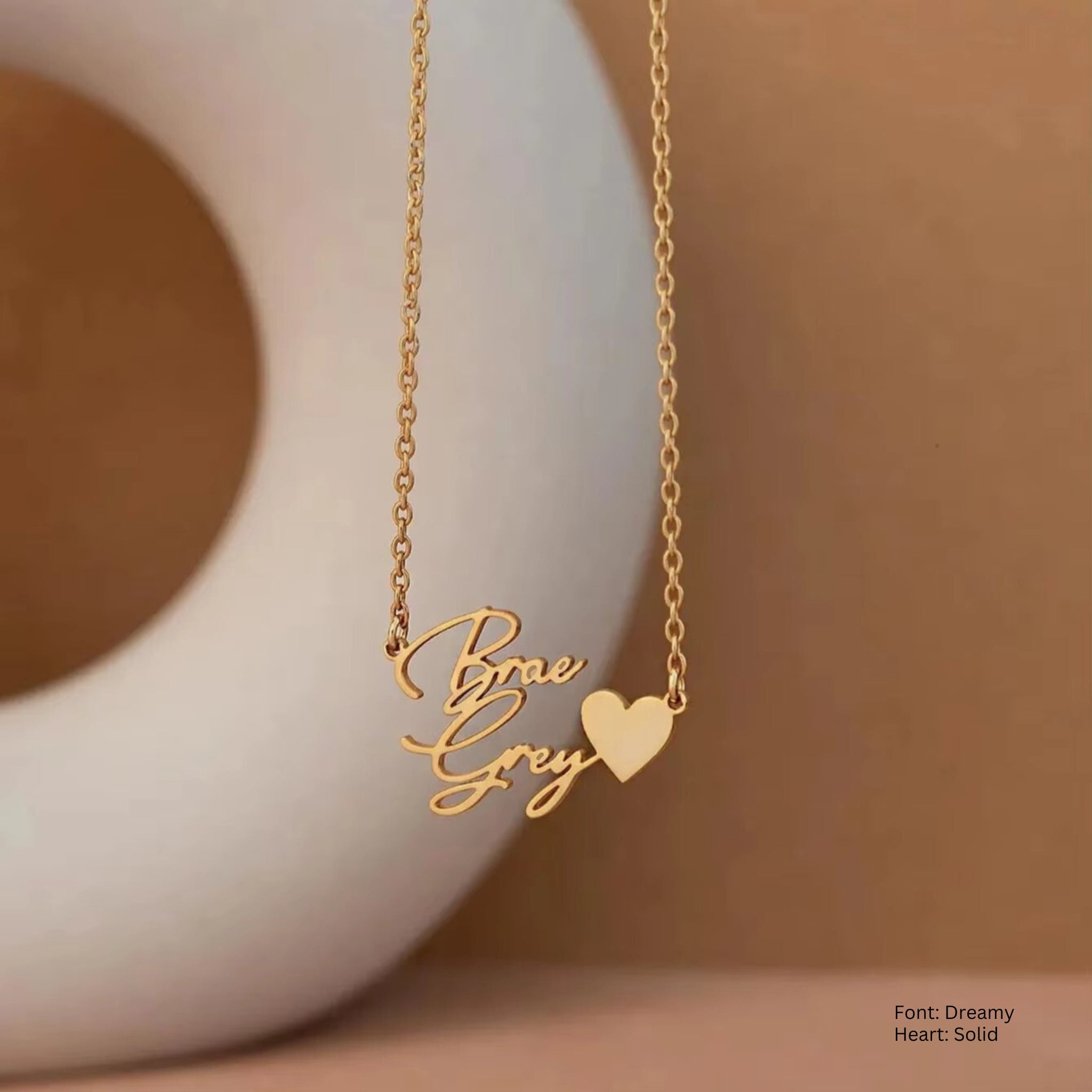 Full Heart Nameplate Necklace