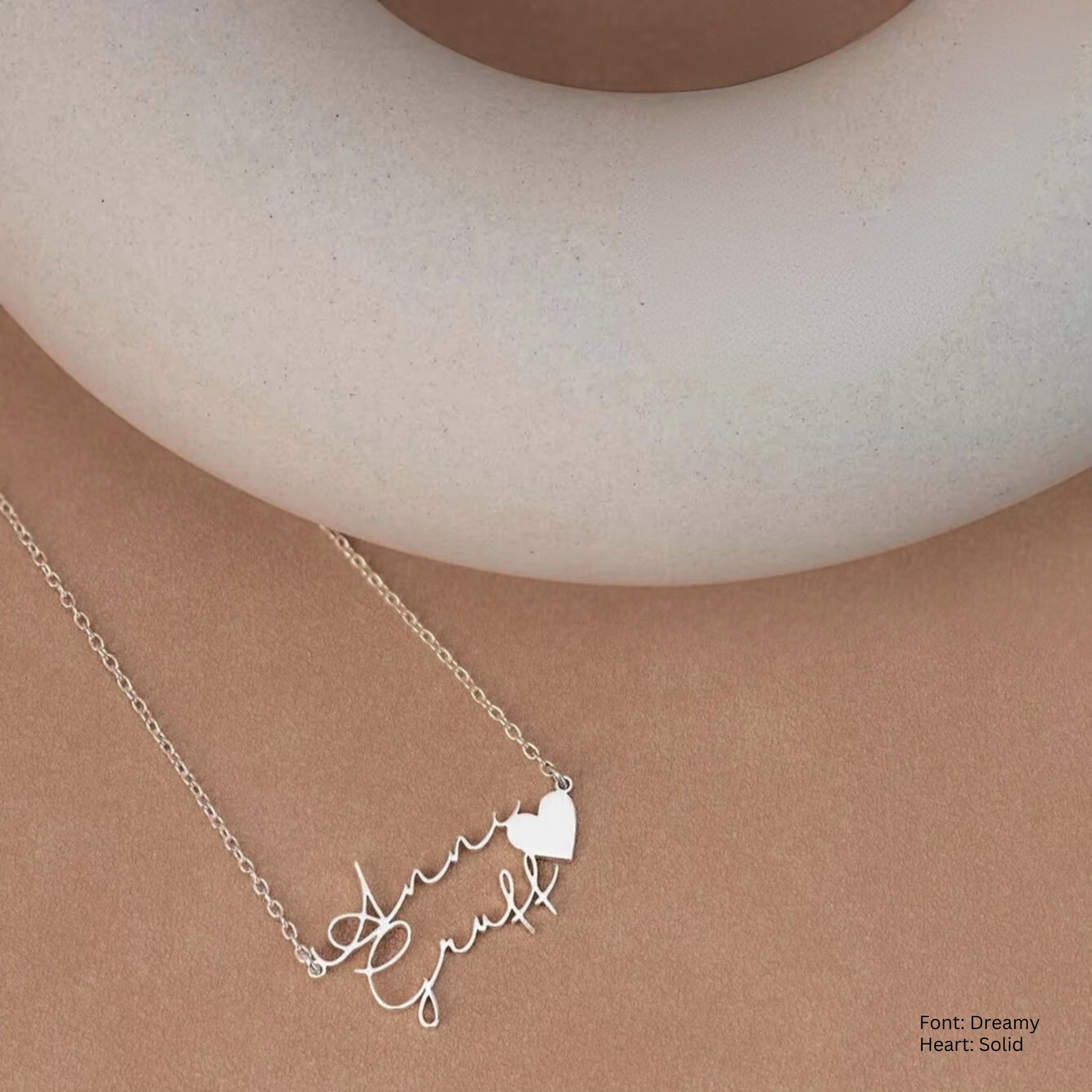 Full Heart Nameplate Necklace