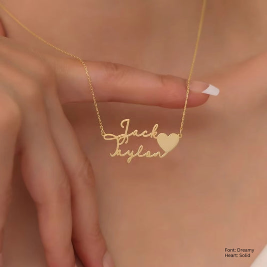 The Open Heart Nameplate Necklace