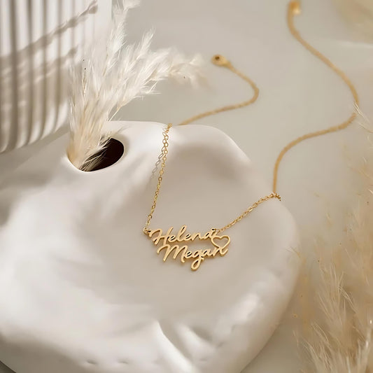 The Open Heart Nameplate Necklace