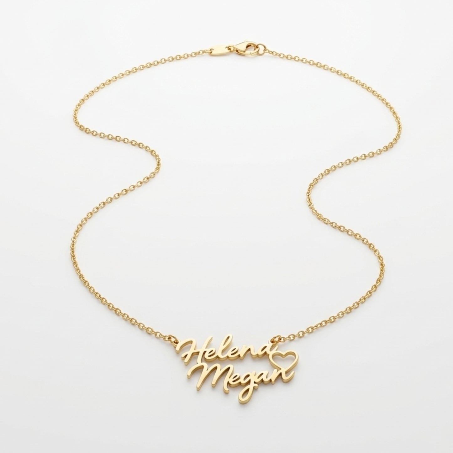 Open Heart Nameplate Necklace