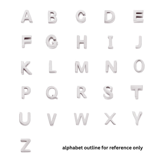 Stainless Steel Hypoallergenic Waterproof Tarnish Free Tiny Alphabet Charms The Aura