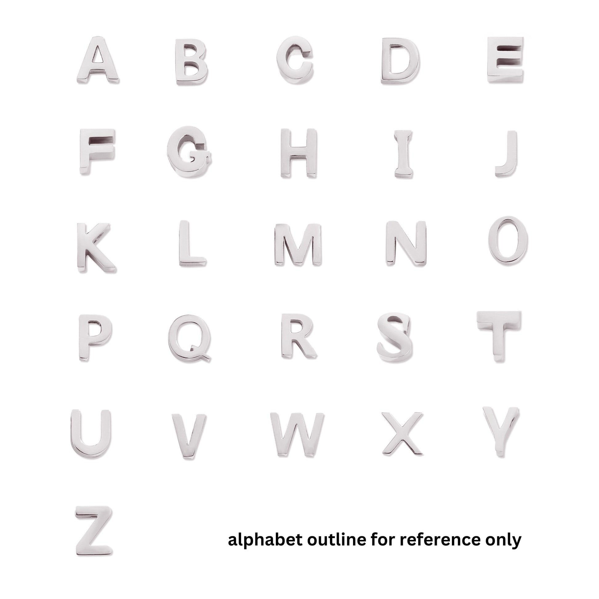 Stainless Steel Hypoallergenic Waterproof Tarnish Free Tiny Alphabet Charms The Aura