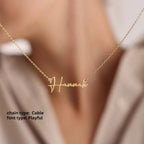 18K Gold Plated Stainless Steel Hypoallergenic Waterproof Tarnish Free Waterproof Sweatproof No-Fade Unique Nameplate Necklace The Aura