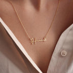 18K Gold Plated Stainless Steel Hypoallergenic Waterproof Tarnish Free Waterproof Sweatproof No-Fade Unique Nameplate Necklace The Aura