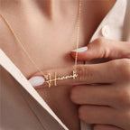 18K Gold Plated Stainless Steel Hypoallergenic Waterproof Tarnish Free Waterproof Sweatproof No-Fade Unique Nameplate Necklace The Aura