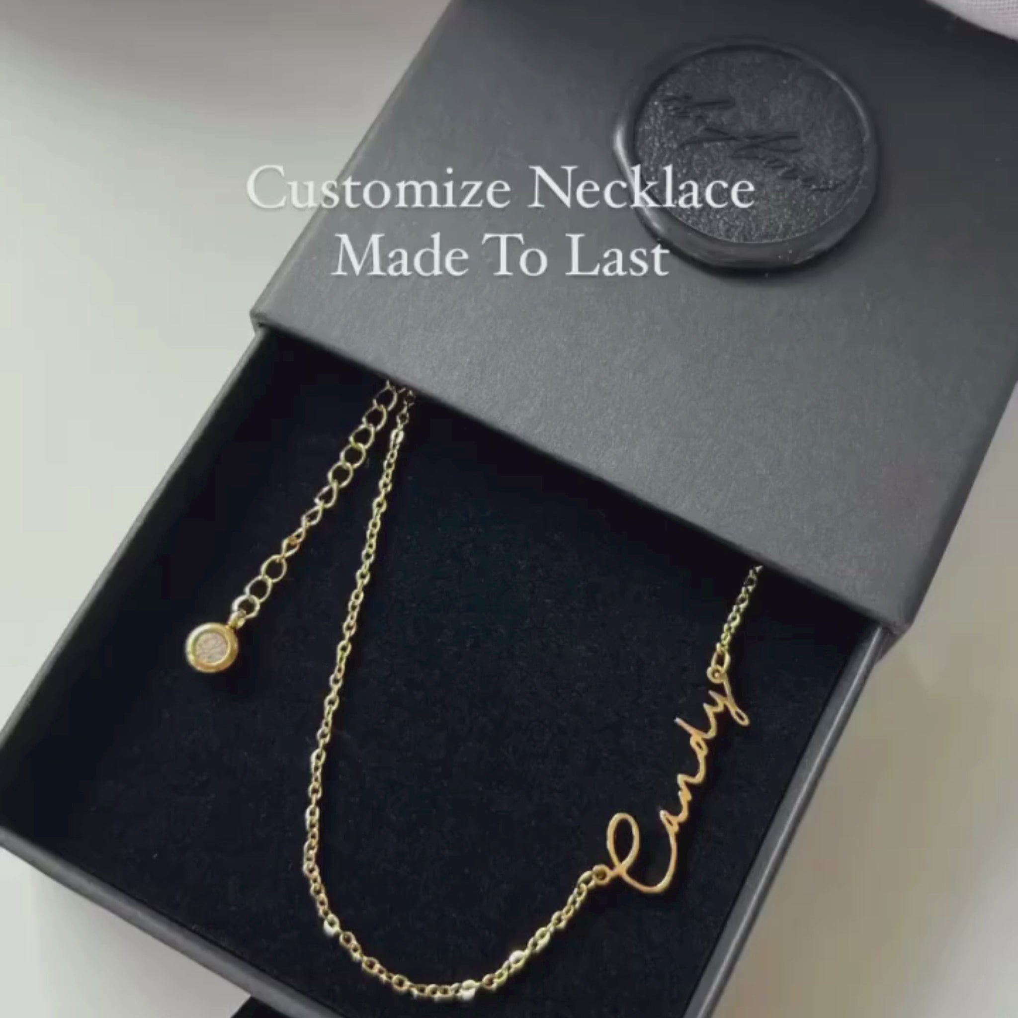 18K Gold Plated Stainless Steel Hypoallergenic Waterproof Tarnish Free Waterproof Sweatproof No-Fade C'est Moi Nameplate Necklace The Aura