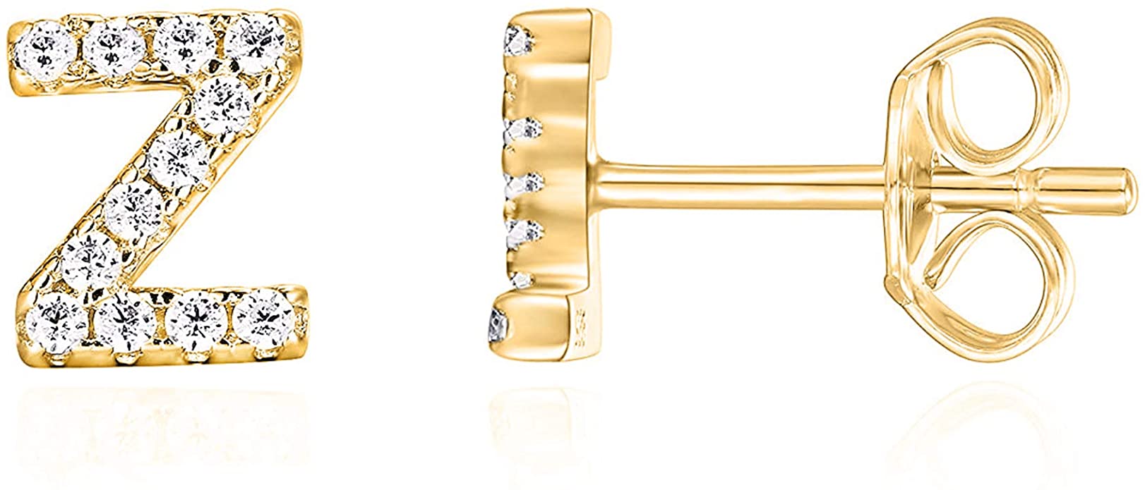 Mini Alphabet Diamantés Stud Earrings - The Aura