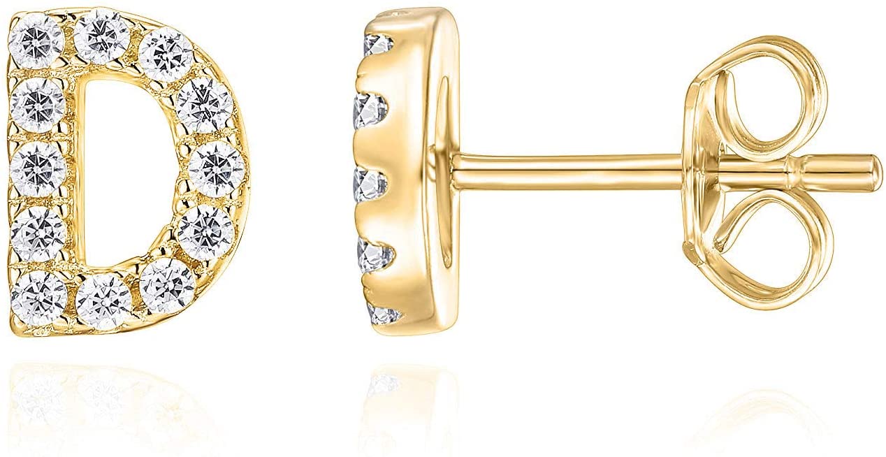 Mini Alphabet Diamantés Stud Earrings - The Aura