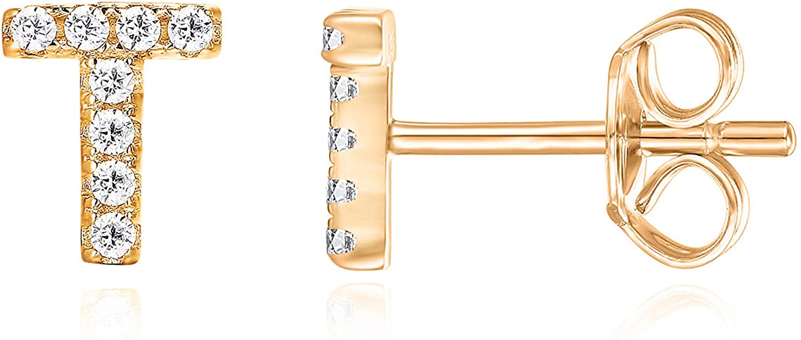 Mini Alphabet Diamantés Stud Earrings - The Aura