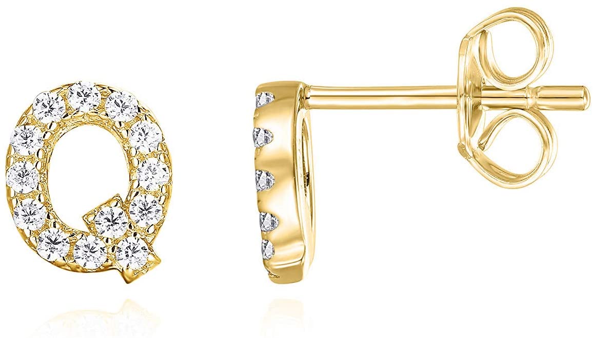 Mini Alphabet Diamantés Stud Earrings - The Aura