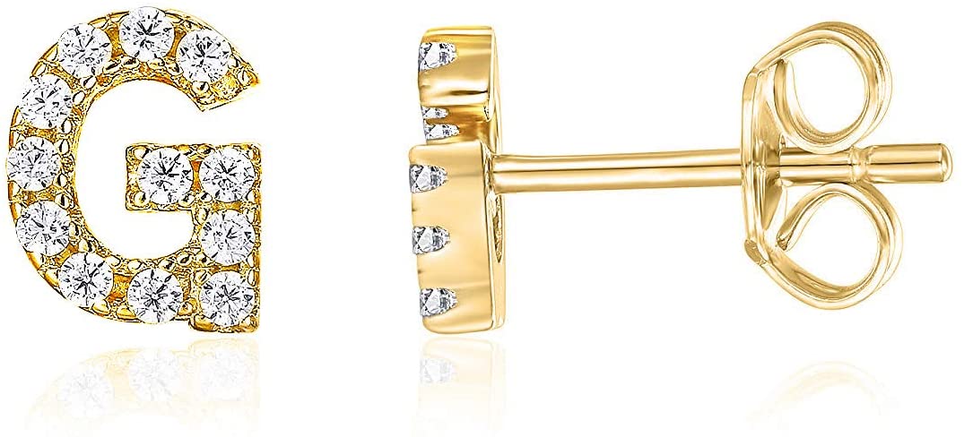 Mini Alphabet Diamantés Stud Earrings - The Aura