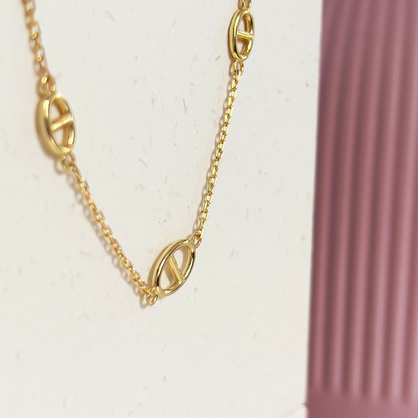 18K Gold Plated Sterling Silver Anchor Chain  Necklaces The Aura