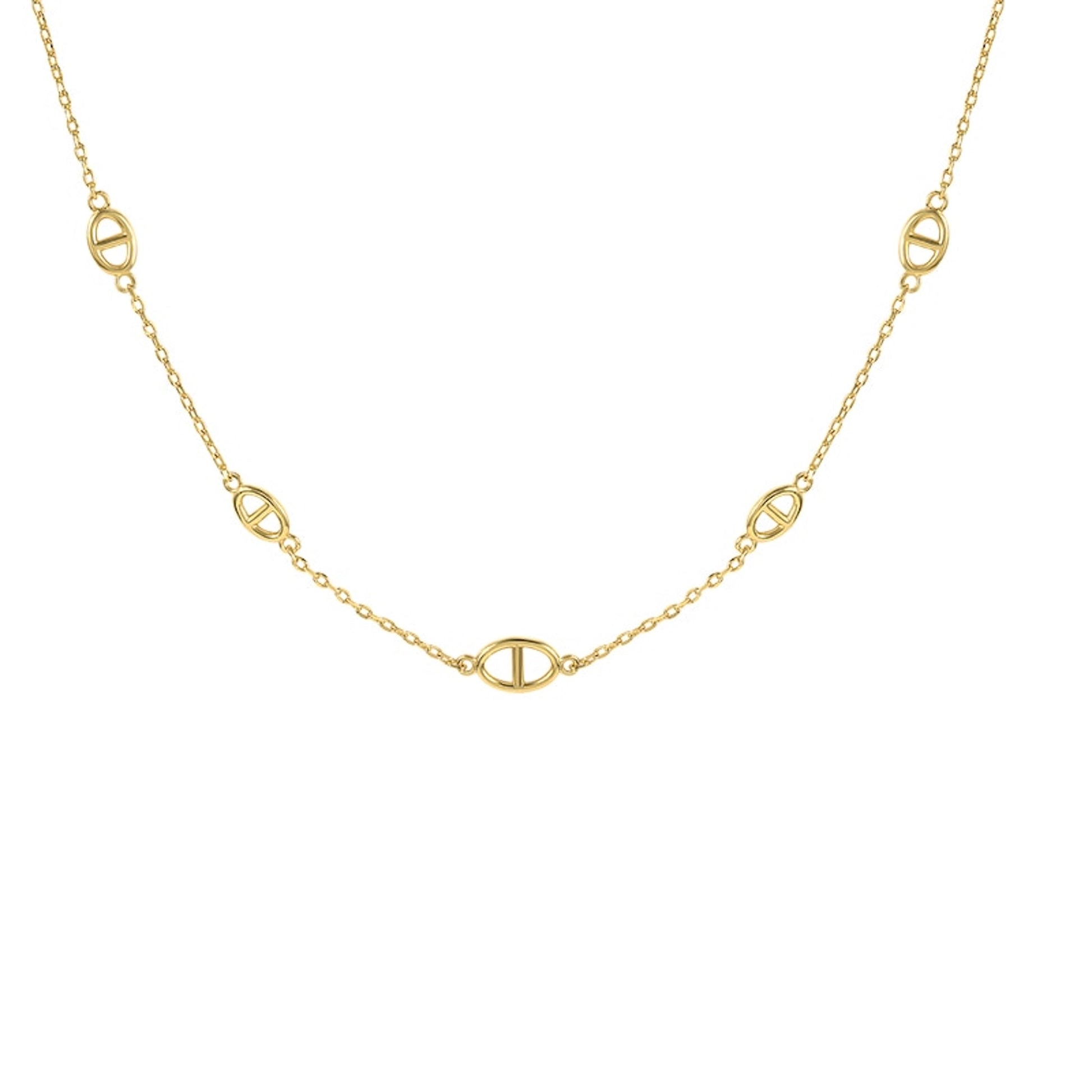 18K Gold Plated Sterling Silver Anchor Chain  Necklaces The Aura