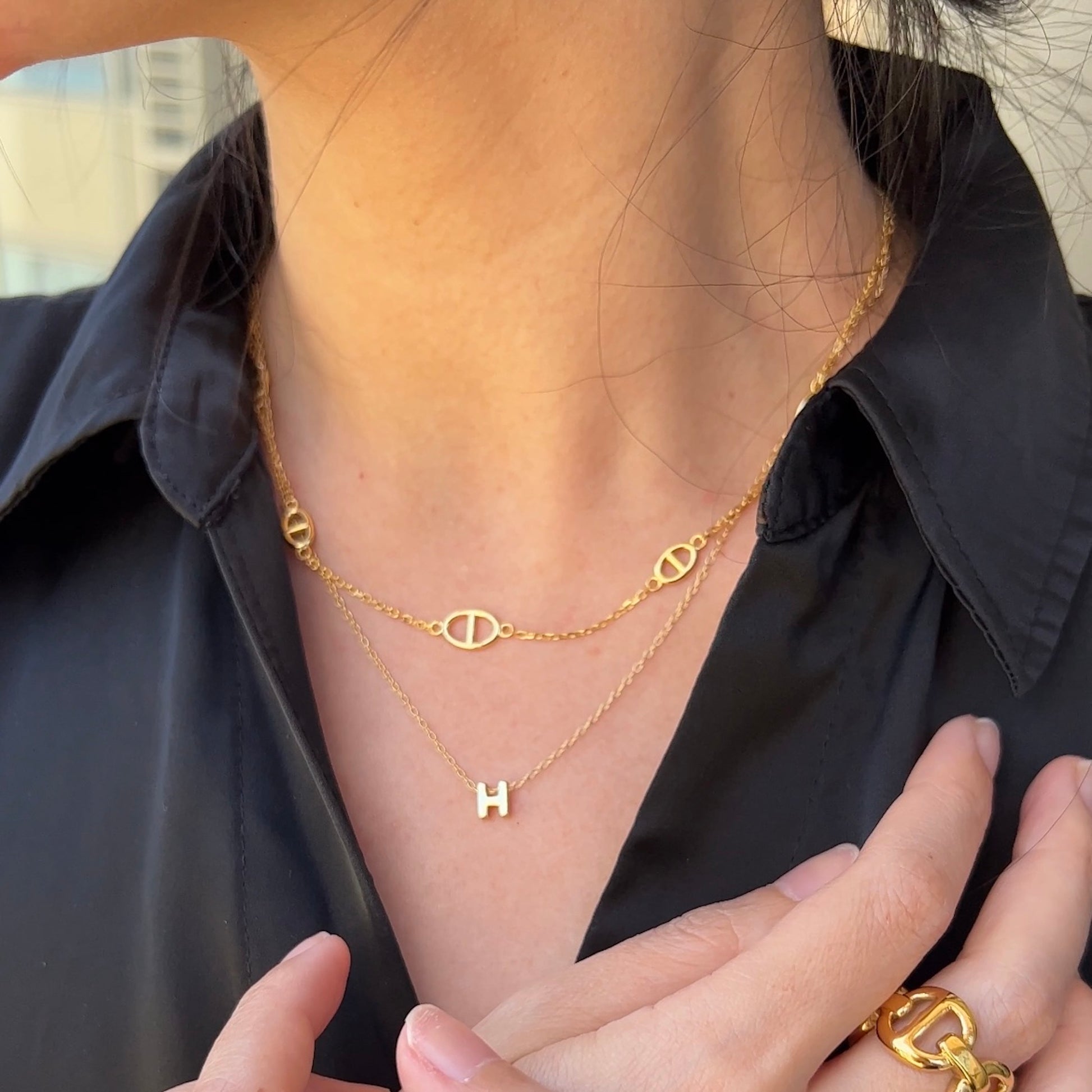 18K Gold Plated Sterling Silver Anchor Chain  Necklaces The Aura