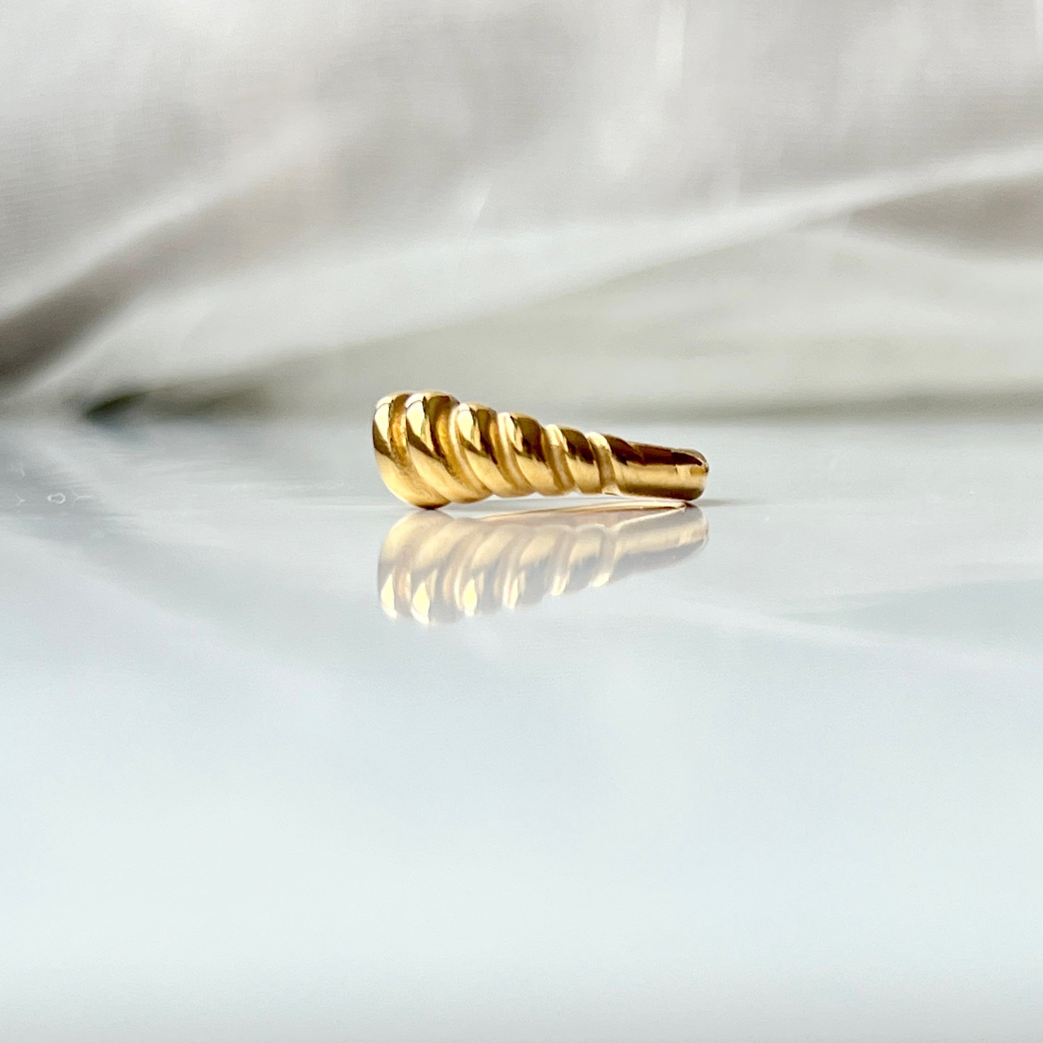 18k Gold Plated Stainless Steel Croissant Rings The Aura