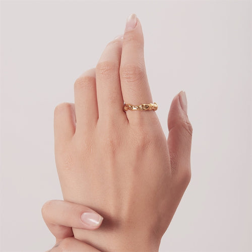 18K Gold Plated Stainless Steel Hypoallergenic Waterproof Tarnish Free Crush Rings The Aura