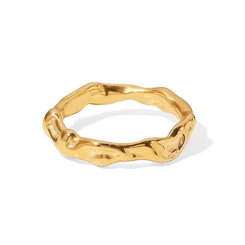 18K Gold Plated Stainless Steel Hypoallergenic Waterproof Tarnish Free Crush Rings The Aura