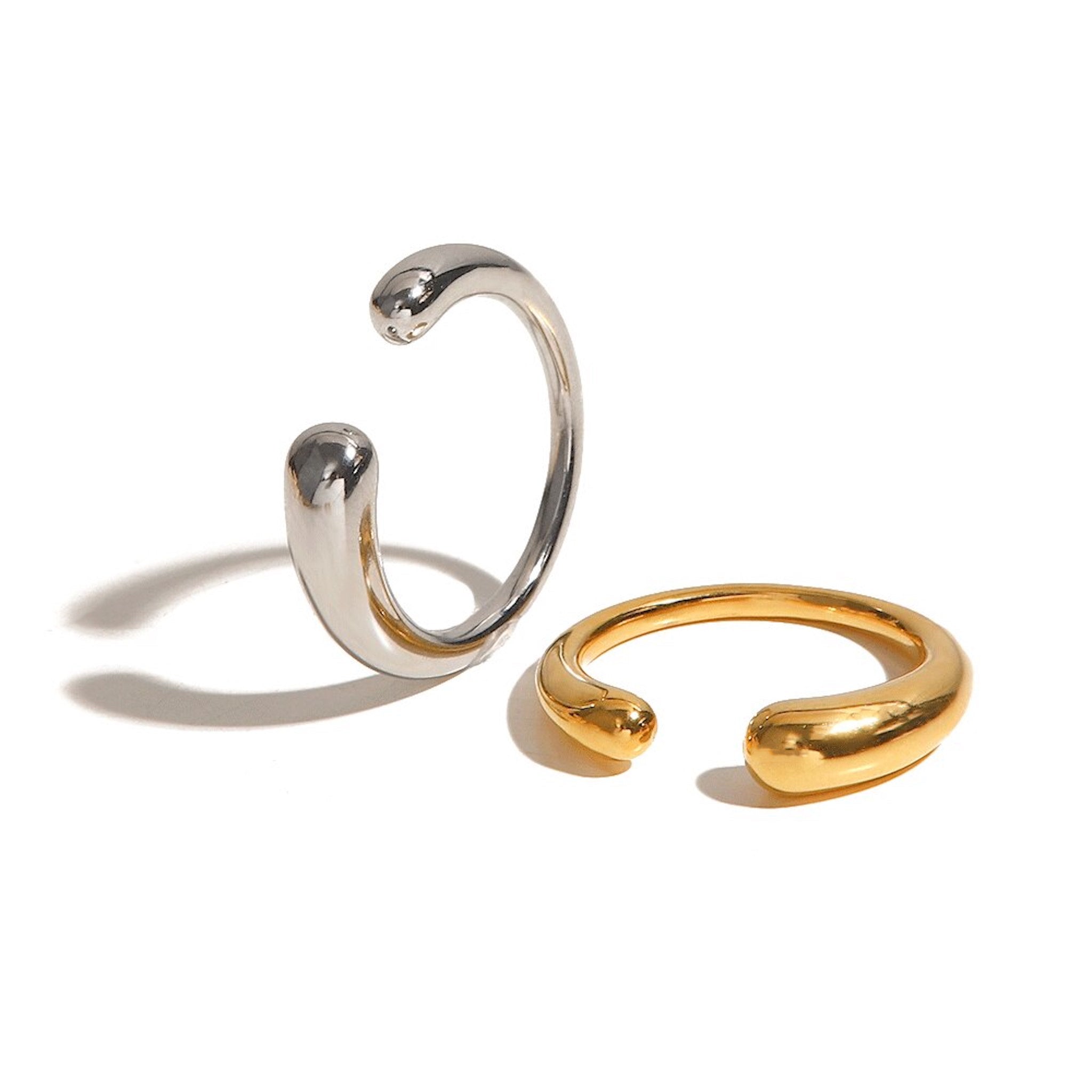 18K Gold Plated Stainless Steel Hypoallergenic Waterproof Tarnish Free Hold Me Close Rings The Aura