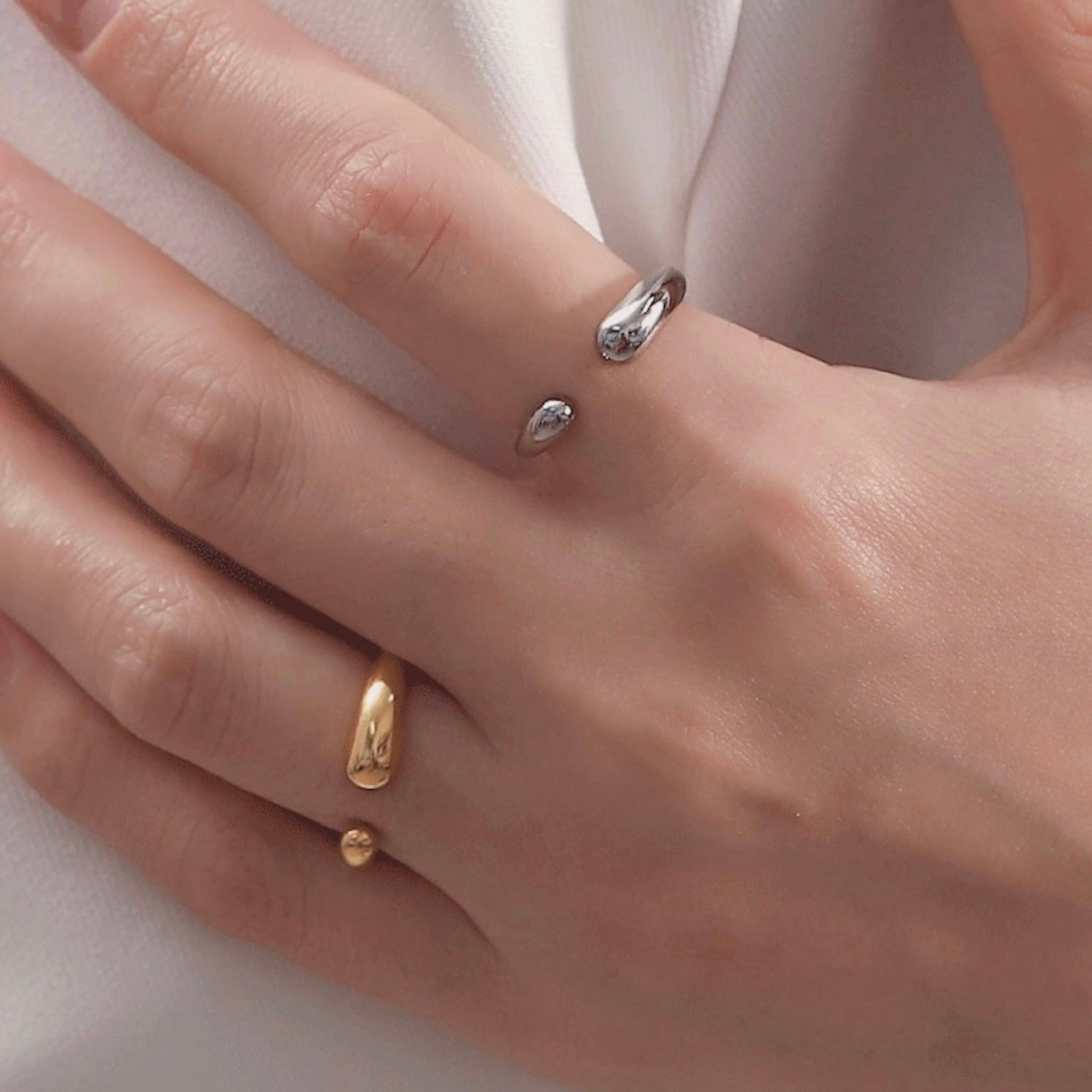 18K Gold Plated Stainless Steel Hypoallergenic Waterproof Tarnish Free Hold Me Close Rings The Aura