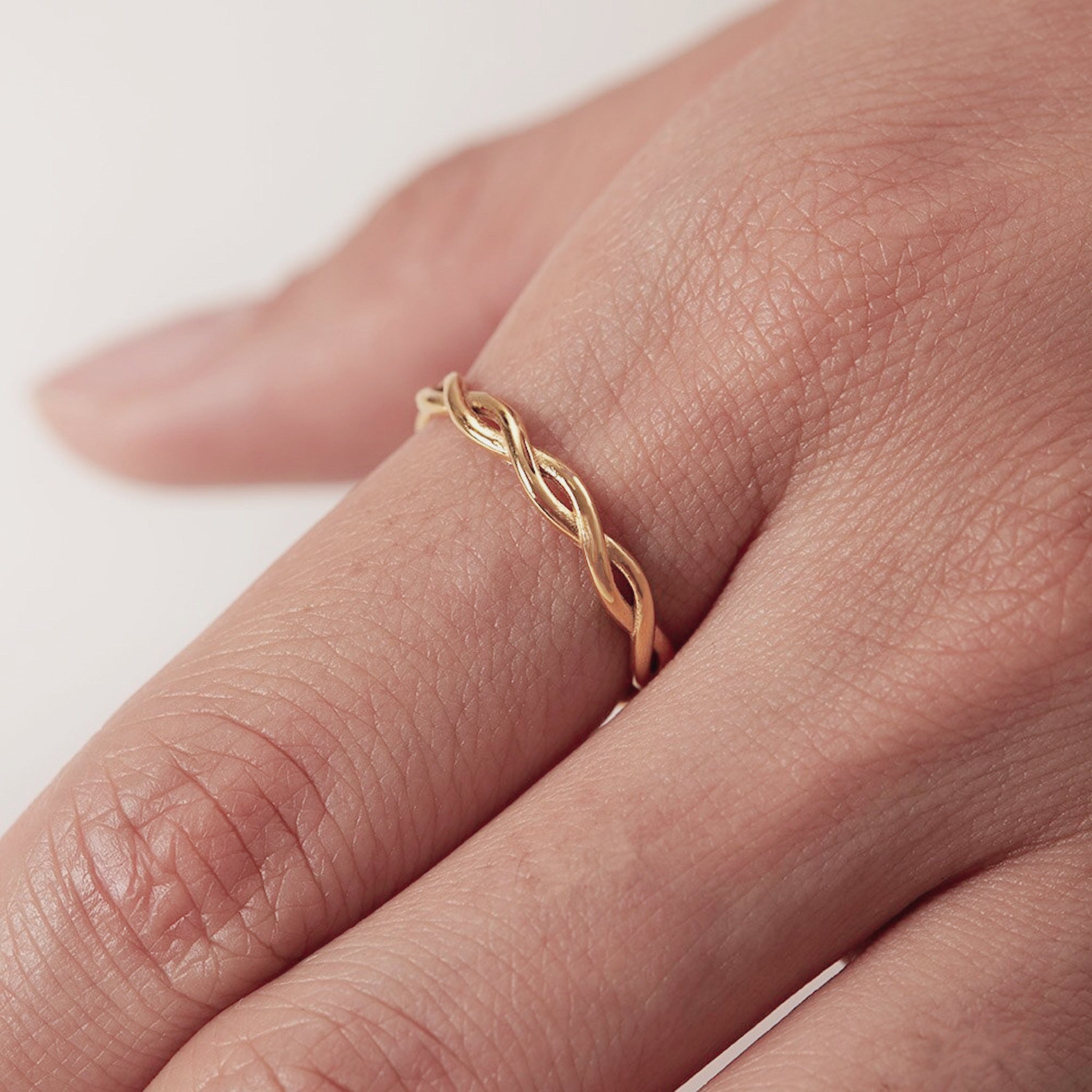 18K Gold Plated Stainless Steel Hypoallergenic Waterproof Tarnish Free Interlaced Rings The Aura