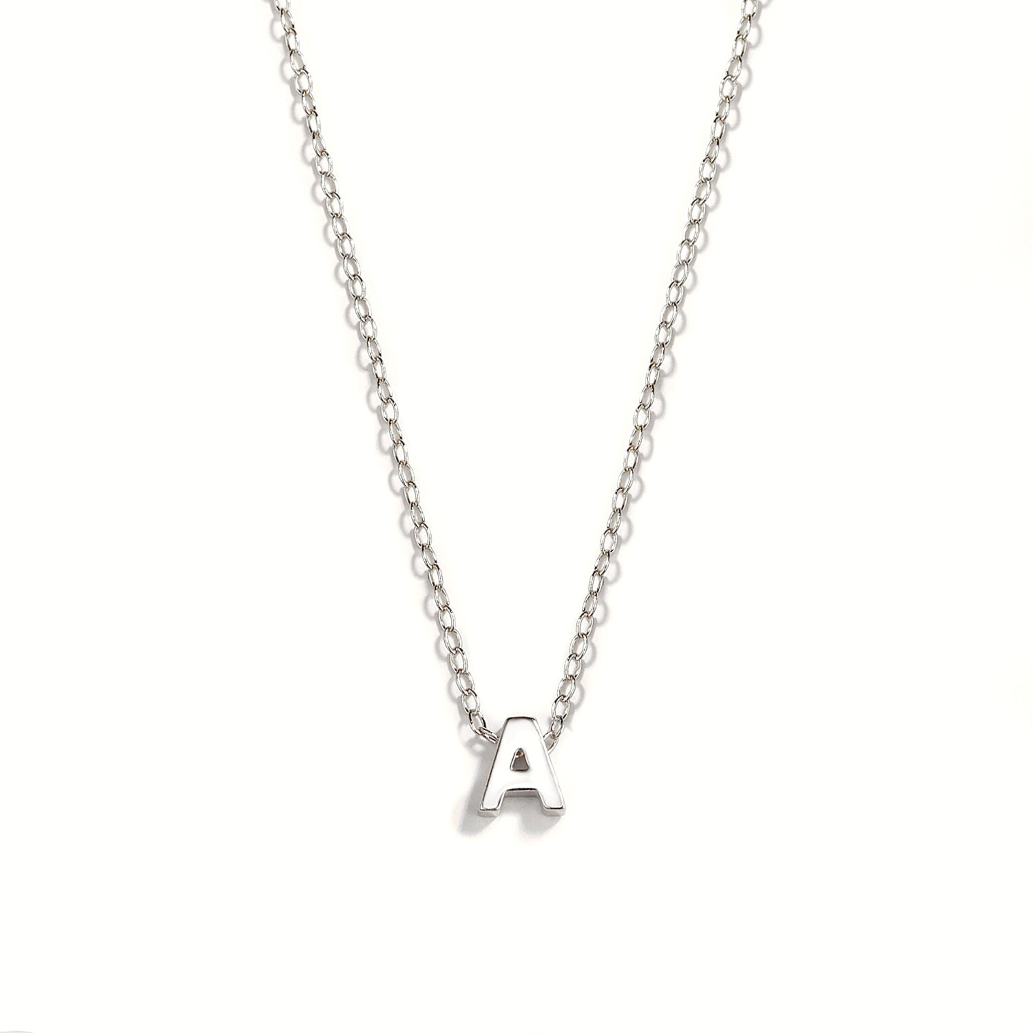 Hypoallergenic 18K Gold Plated Sterling Silver Mini Alphabet Necklaces The Aura