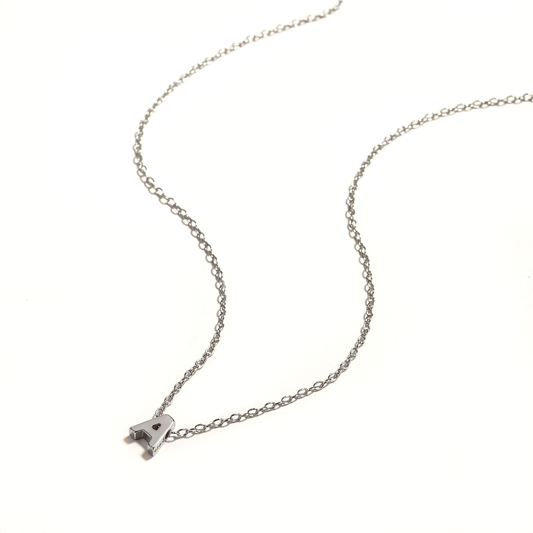 Hypoallergenic 18K Gold Plated Sterling Silver Mini Alphabet Necklaces The Aura