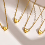 18k Gold Plated Stainless Steel Mini Heart Alphabet Necklaces The Aura