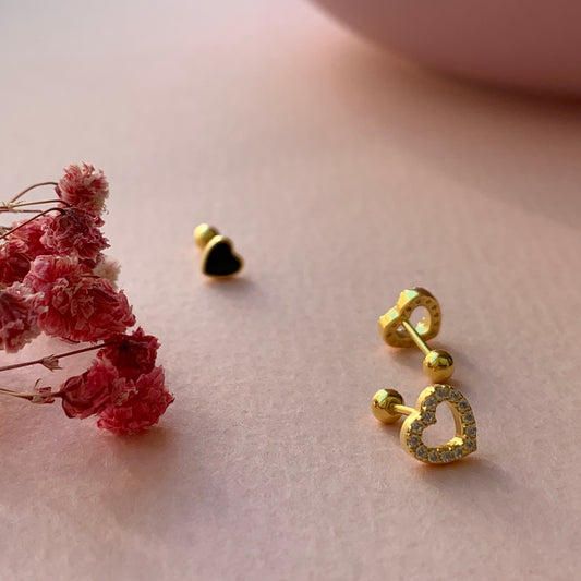 Pavé Heart 耳釘耳環