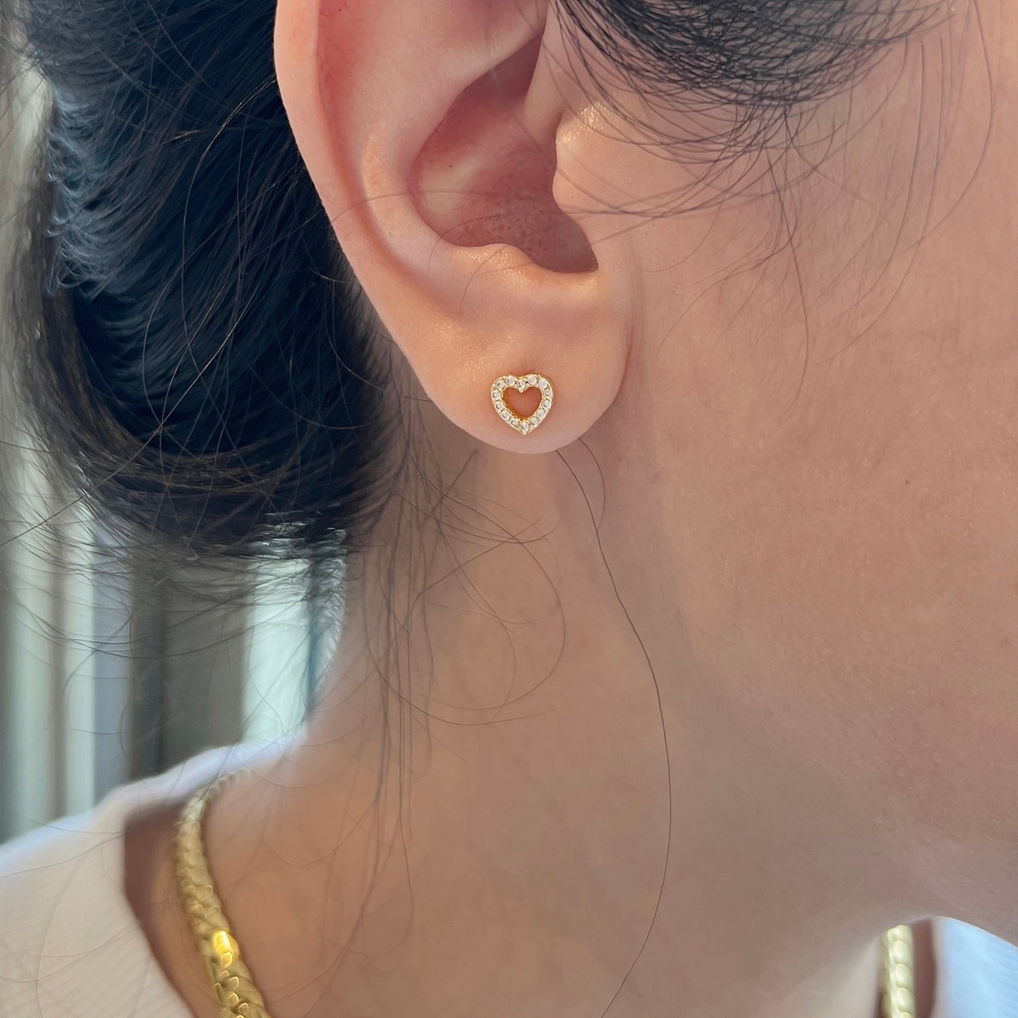 Pavé Heart Stud Earrings