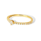 18K Gold Plated Sterling Silver Hypoallergenic Waterproof Pave Mini Solo Round Rings The Aura