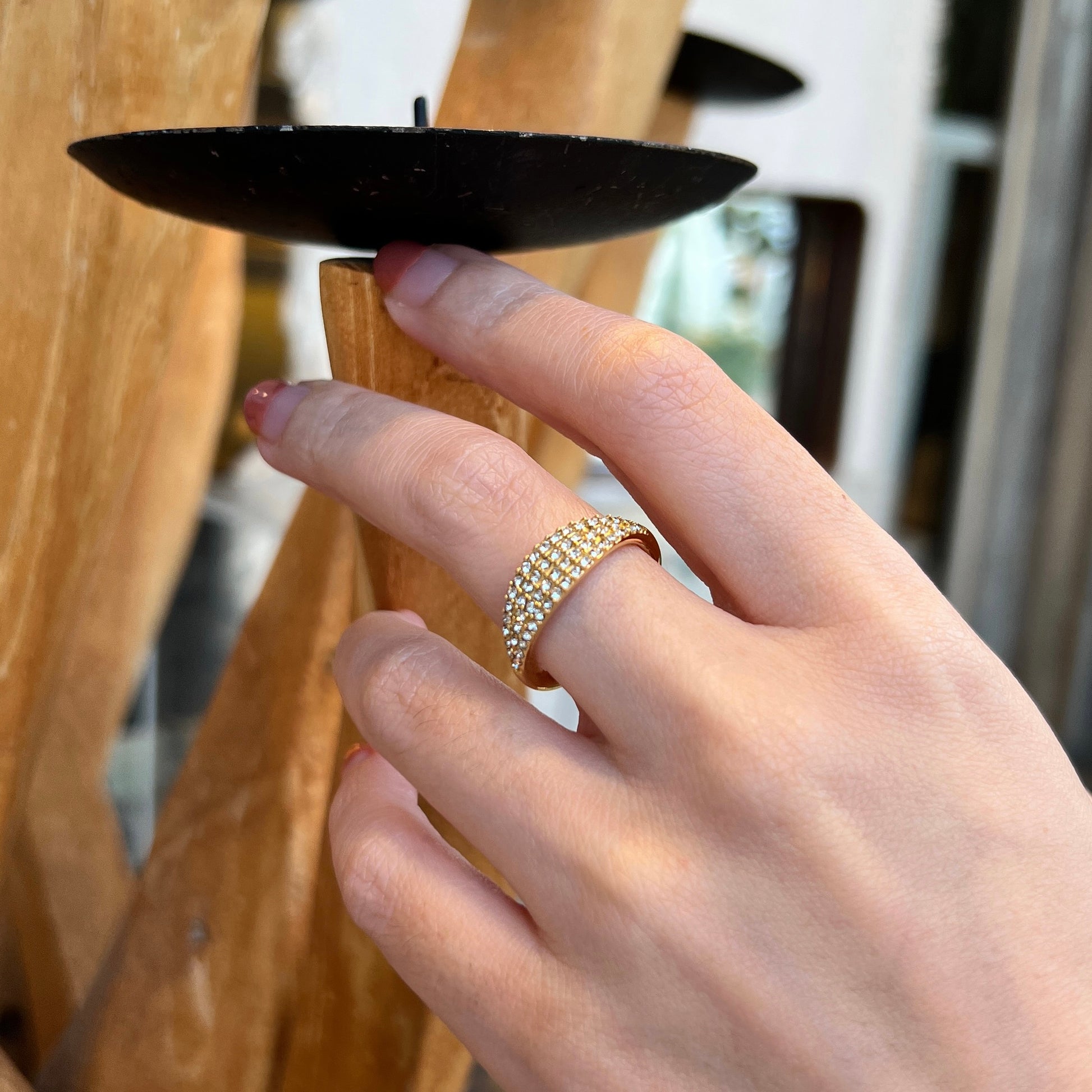 18K Gold Plated Stainless Steel Tarnish Free Pave Wrap Rings The Aura